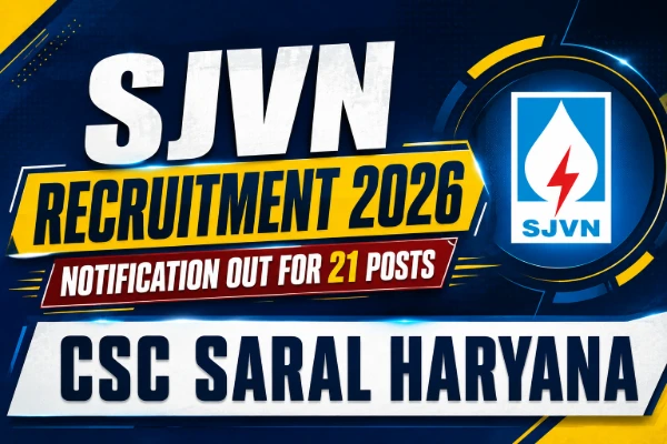 SJVN Recruitment 2026 Notification Out for 21 Posts