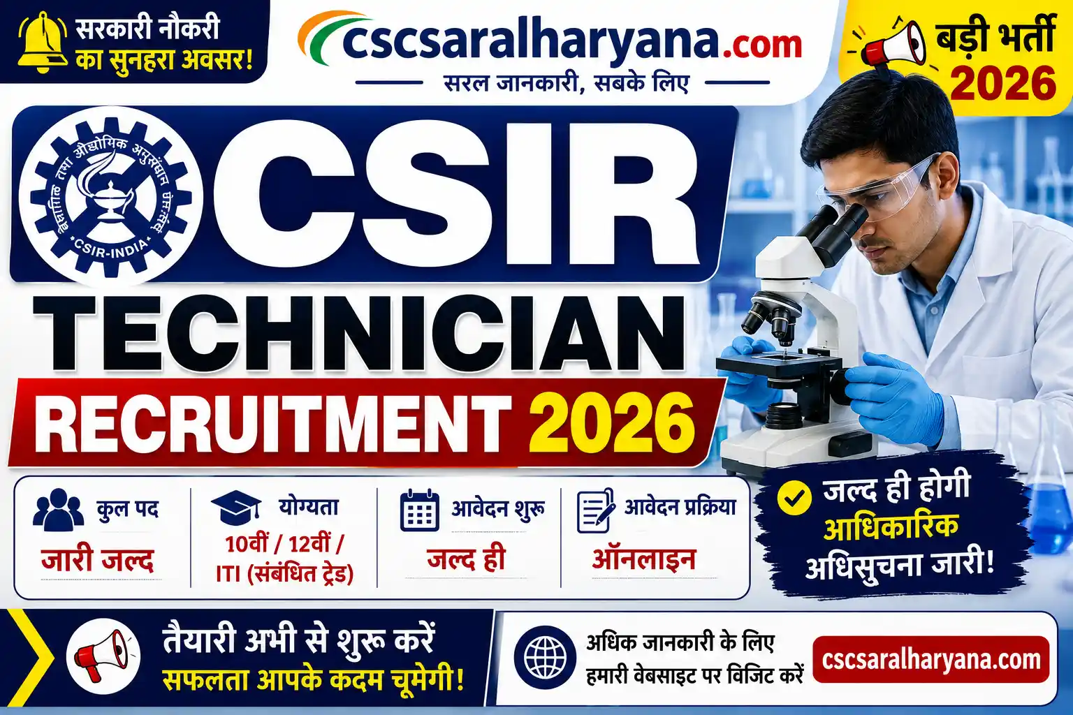 CSIR Technician Recruitment 2026