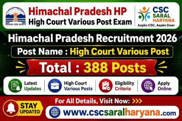 Himachal Pradesh High Court Various Post Recruitment 2026