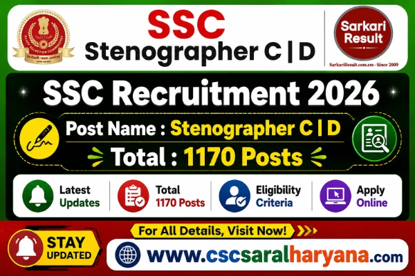 SSC Stenographer Grade C & D Revised Vacancy Details 2026